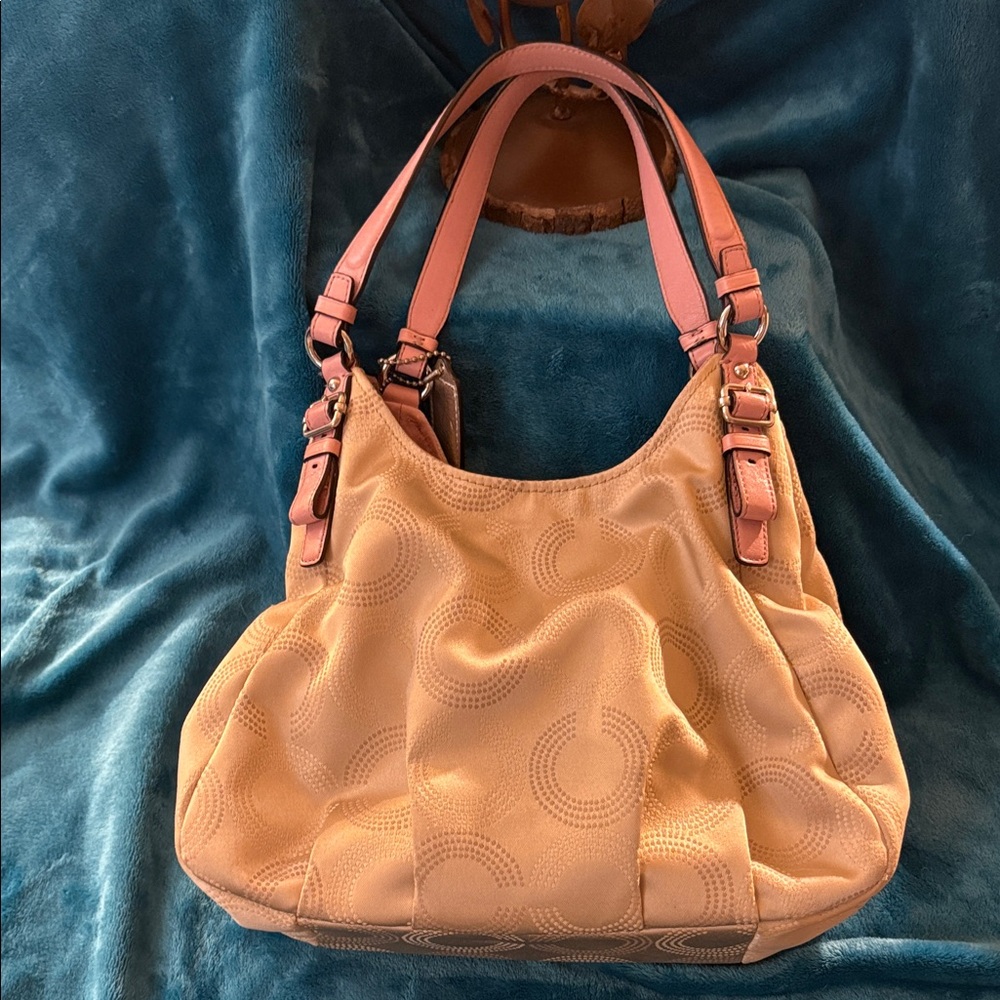 Coach Tan and Pink Shoulder Bag - Picture 6 of 7